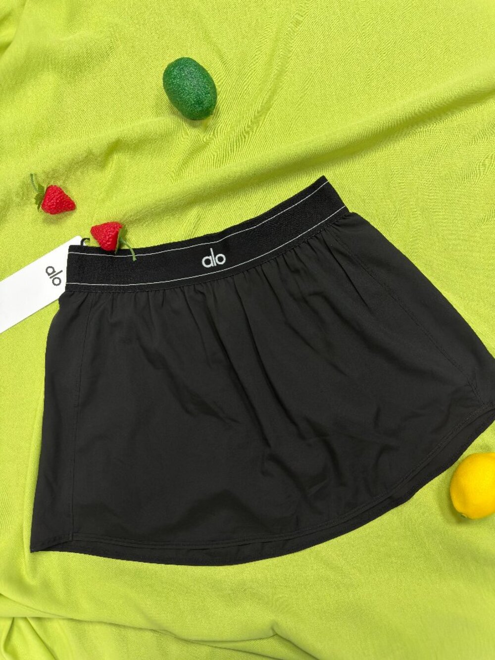 Clean girl🎨Alo Yoga Match Point Tennis Black Skirt💖Minimalist style